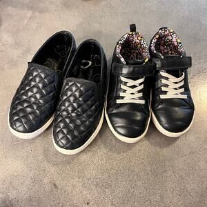 Cat Jack Carters Black faux leather quilted Love Ya sneaker shoes bundle size 1